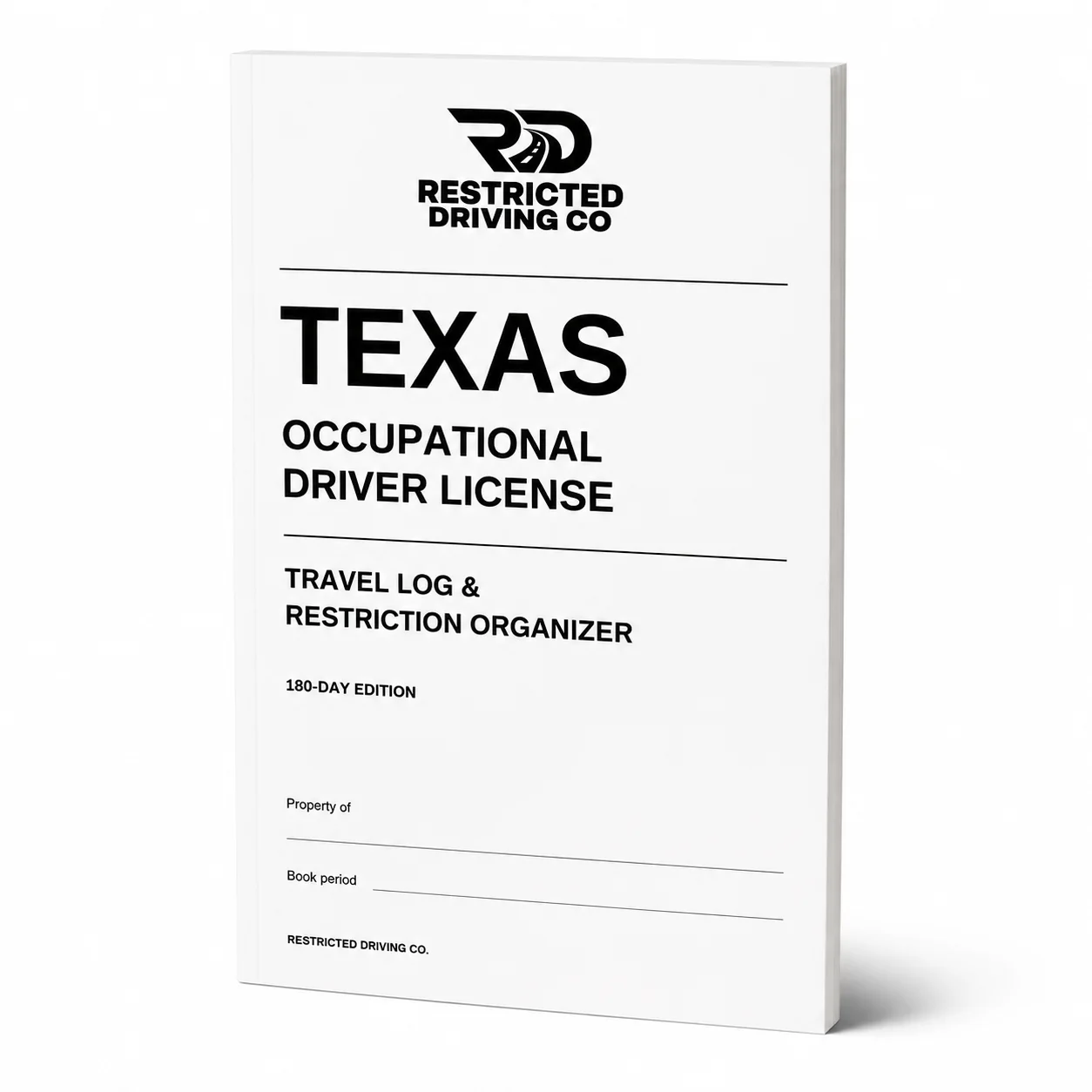 Texas Occupational Driver License Travel Log paperback